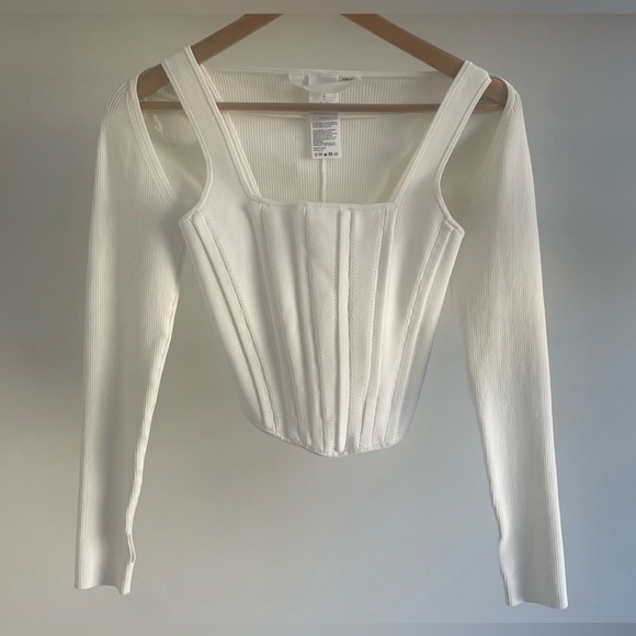 Dion Lee POINTELLE CORSET LS TOP White - Picture 1 of 10